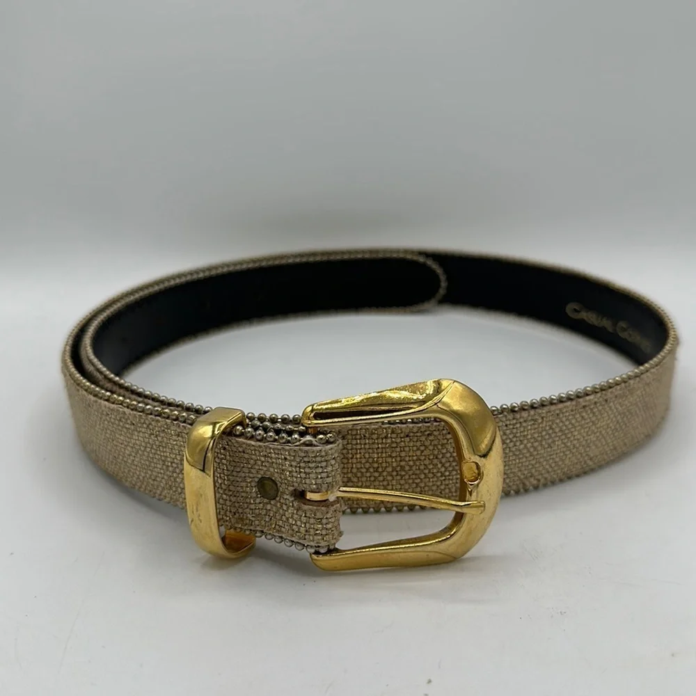 Casual Corner natural and gold belt, size ML